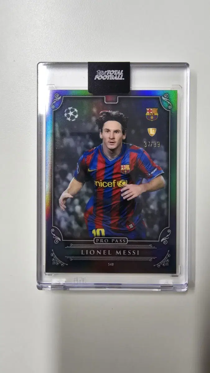 topps total football 프로패스 메시 99한정 카드